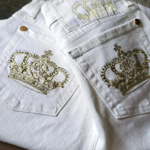 White Rock Republic 29 Bootcut Wide Leg Gold Crown Jeans - Picture 1 of 9